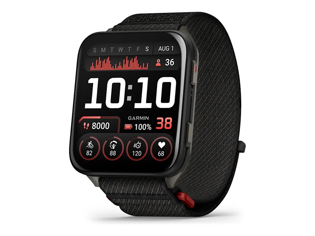 Garmin Venu X1 - Schwarz mit Schieferfaser-verstärktem Titan - Sportuhr mit Band - Nylon - schwarz - Anzeige 5.12 cm (2")32 GB - Bluetooth - Wi-Fi - ANT+ - 40 g