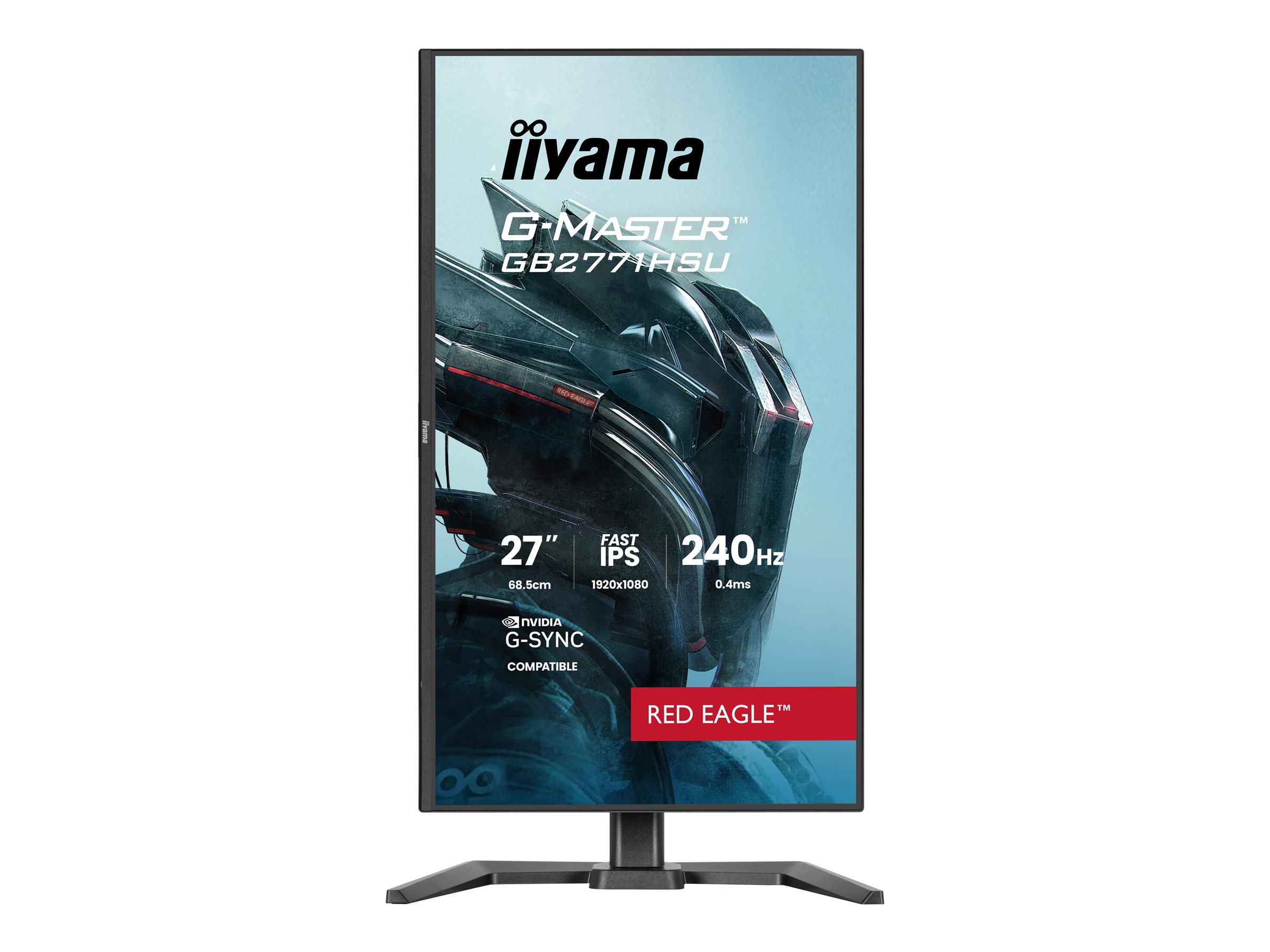 Iiyama G-MASTER Red Eagle GB2771HSU-B1 - LED-Monitor - Gaming - 68.6 cm (27")1920 x 1080 Full HD (1080p) @ 240 Hz - Fast IPS - 350 cd/m² - 1000:1 - 0.4 ms - HDMI - DisplayPort - Lautsprecher - Schwarz