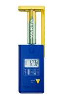 Varta Batterietester LCD Digital für Batterien, Akkus und Knopfzellen, Testgerät für alle wichtigen Batteriegrößen (AA, AAA, C, D, 9V) inkl. 2x V13GA (LR44), 9v, AA, AAA, C, D, Alkali, Lithium-Ion (Li