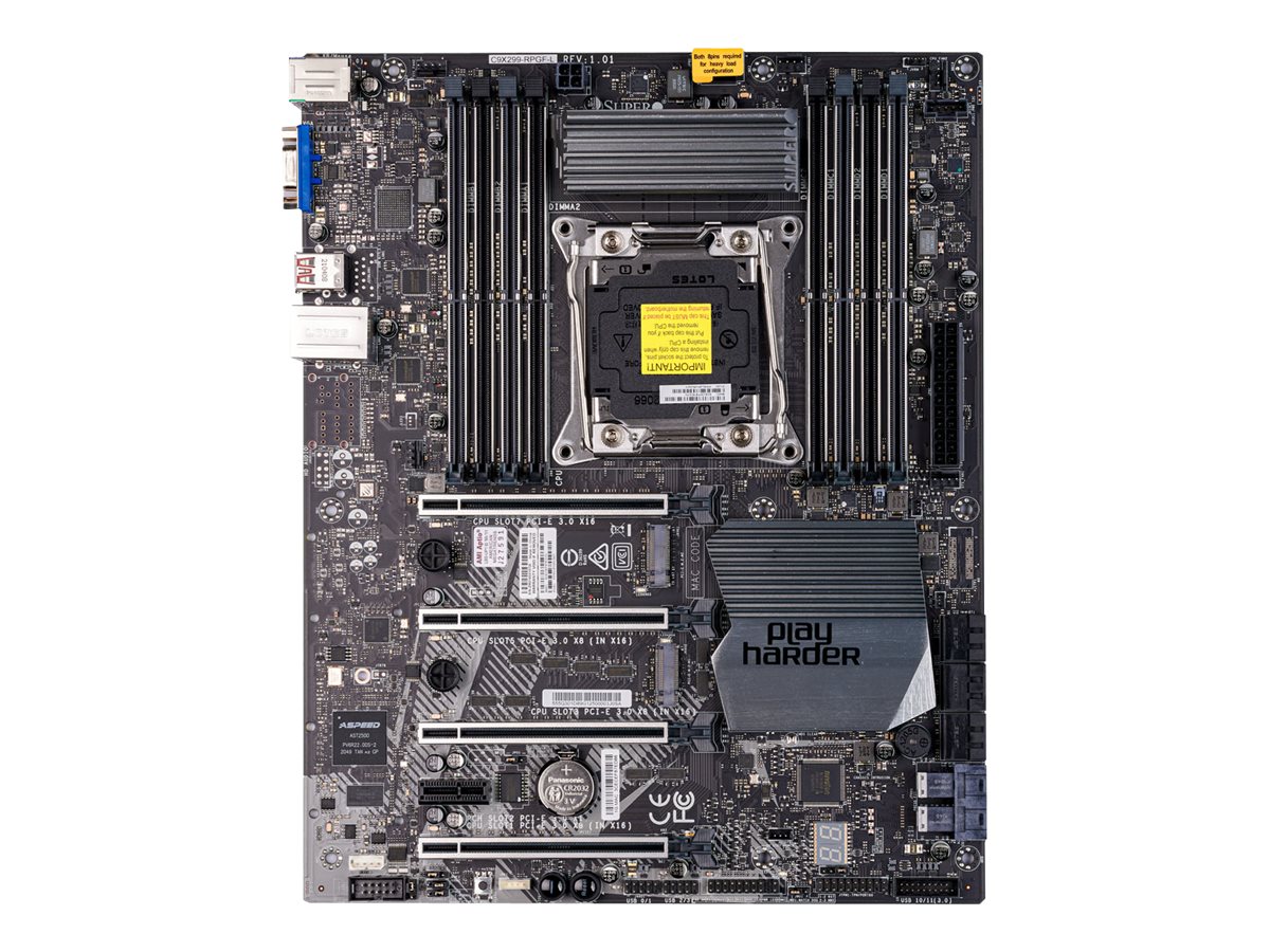 Supermicro C9X299-RPGF-L - Motherboard - ATXLGA2066 Socket - X299 Chipsatz - USB 3.2 Gen 1 - USB 3.0 - USB-C 3.2 Gen2 - USB 3.2 Gen 2 - Gigabit LAN - Onboard-Grafik