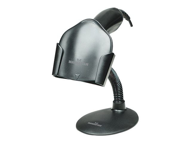 Manhattan Handheld Barcode Scanner Stand, Gooseneckwith base - suitable for table mount or wall mountable - Black -  - Box - Barcode-Scanner-Ständer - auf Counter montierbar - geeignet für Wandmontage