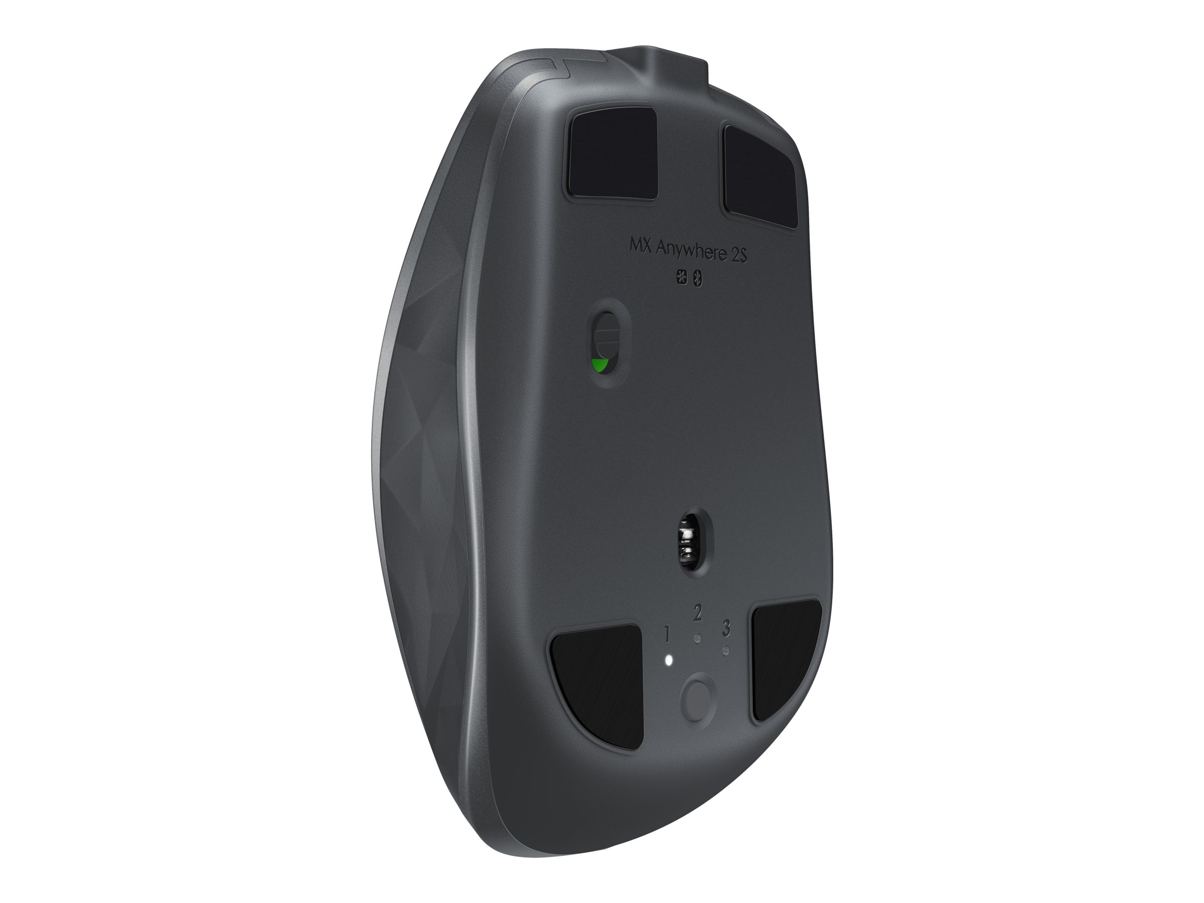 Logitech MX Anywhere 2S - Maus - Laser - 7 Tasten - kabellos - 2.4 GHz, Bluetooth - kabelloser Empfänger (USB)Graphite