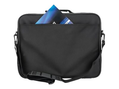 Manhattan Cambridge Laptop Bag 15.6", Clamshell Design, Black, LOW COST, Accessories Pocket, Document Compartment on Back, Shoulder Strap (removable)Equivalent to Targus TAR300 - Notebook Case -  - No