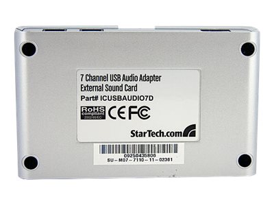 StarTech.com USB 2.0 Soundbox 7.1 Adapter - externeUSB Soundkarte mit SPDIF Didital Audio - External Soundcard mit 8x 3,5mm Buchse - Soundkarte - 48 kHz - 7.1 - USB 2.0 - für P/N: MU15MMS - MU6MMS