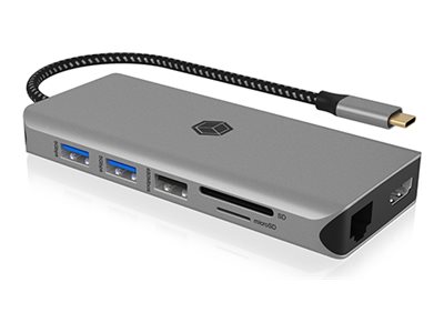 ICY BOX IB-DK4061-CPD - Dockingstation - USB-C2 x HDMI - 1GbE - 100 Watt