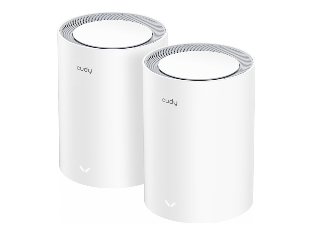 CUDY M1800 - 2.0 - WLAN-System - (2 Router) - bis zu 1.800 qm - Netz 1GbE - Wi-Fi 6 - Dual-Band (Packung mit 2)1,78 Gbps - DNS - IPSec - IPv6 - L2TP - PPTP - VPN - WLAN - Kabellos
