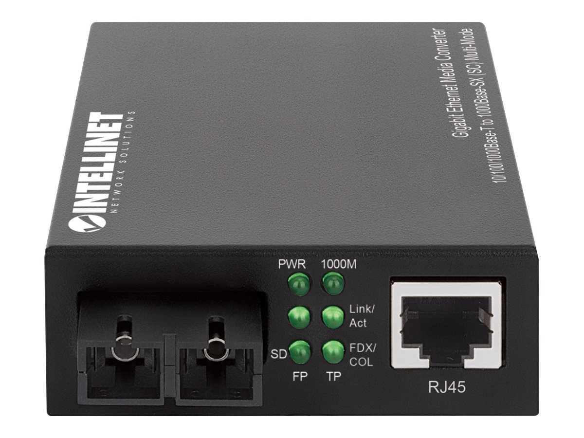 Intellinet Medienkonverter - 1GbE - 10Base-T1000Base-SX - 100Base-TX - 1000Base-T - RJ-45 / SC multi-mode - bis zu 550 m - 850 nm