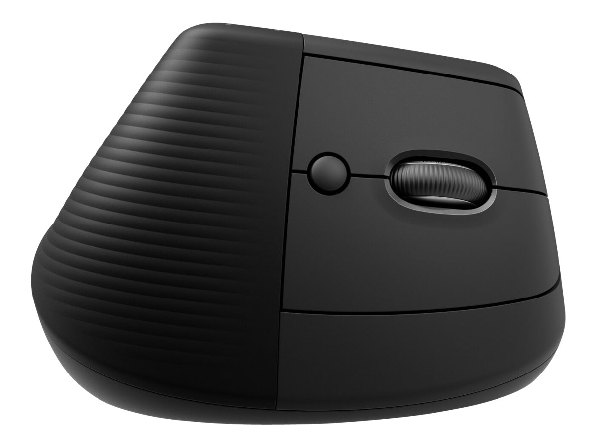 Logitech Lift Vertical Ergonomic Mouse - VertikaleMaus - ergonomisch - optisch - 6 Tasten - kabellos - Bluetooth - 2.4 GHz - Logitech Logi Bolt USB-Empfänger - Graphite