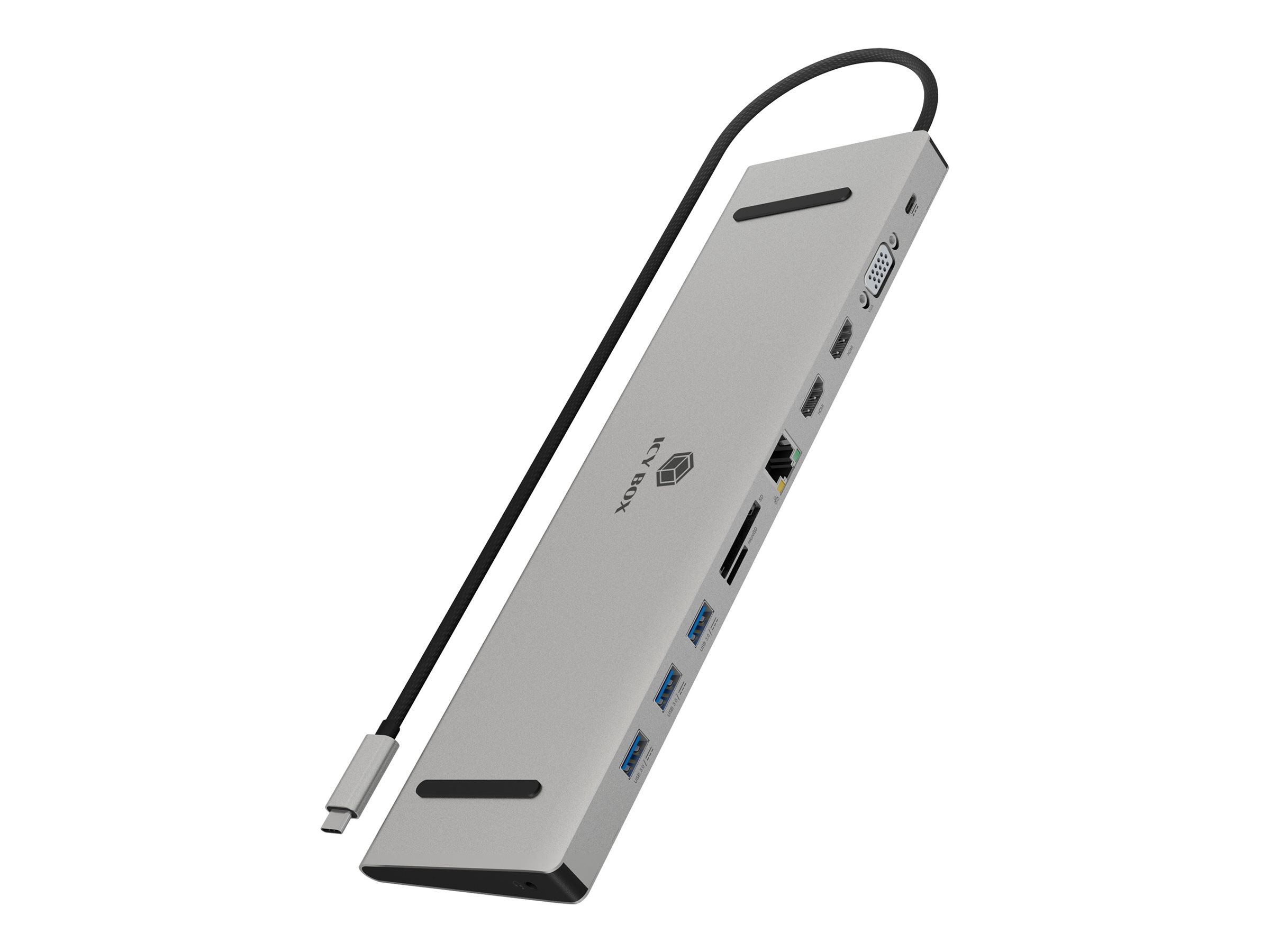 ICY BOX IB-DK2106a-CPD - Dockingstation - USB-C/ Thunderbolt 3 - 2 x HDMI - VGA - 1GbE