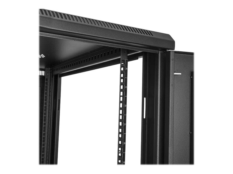 StarTech.com Startech 24HE ServerRack/Schrank - 4 Pfosten mit einstellbarer Tiefe (6 bis 76cm)Rack Gehäuse mit Rollen/Kabelmanagement/Fachboden/Verriegelung Dell PowerEdge HP ProLiant ThinkServer (RK2