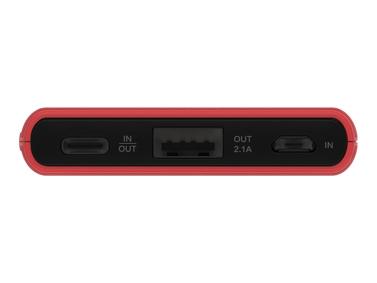 TerraTec P50 Pocket - Powerbank - 5000 mAh - 2.1 A - 2 Ausgabeanschlussstellen (USB, USB-C)Poppy Red