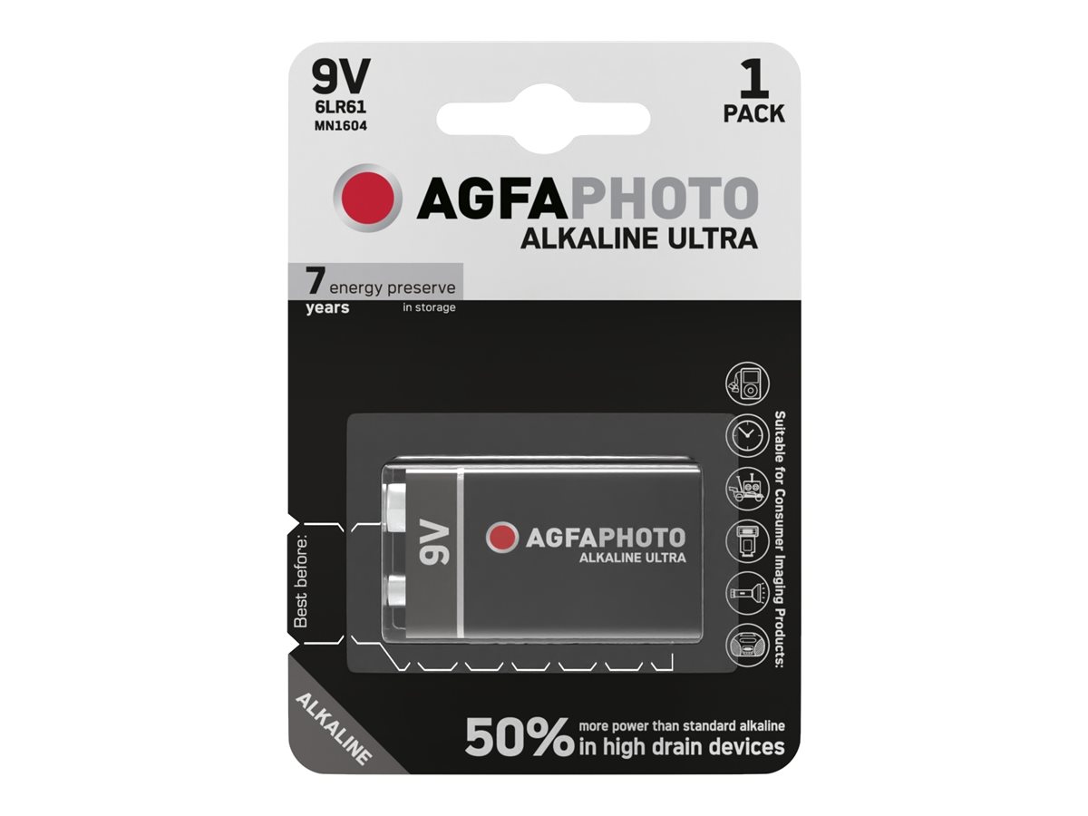 AgfaPhoto Ultra - Batterie 9V / 6LR61 - Alkalisch