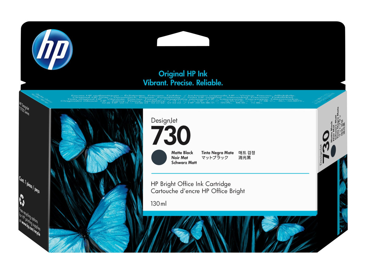 HP 730 - 130 ml - mattschwarz - original - DesignJetTintenpatrone - für DesignJet SD Pro MFP - T1600 - T1600dr - T1700 - T1700dr - T1708 - T1708dr - T2600 - T2600dr