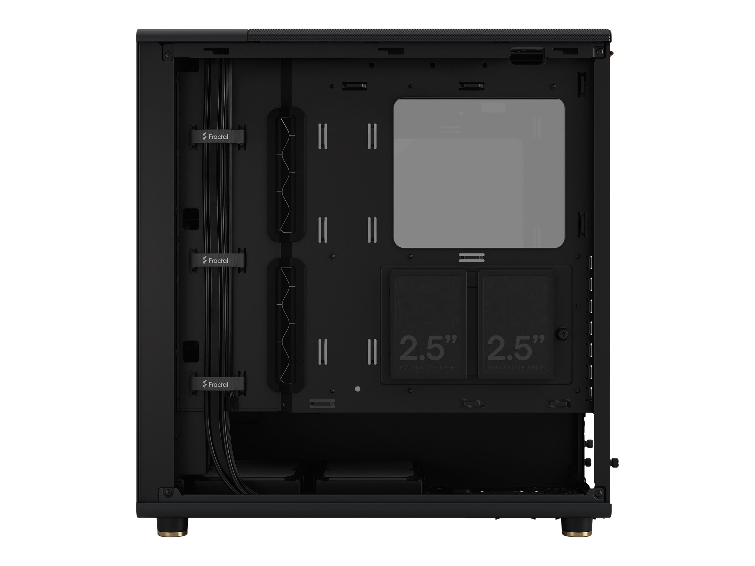 Fractal Design North - Mid tower - ATX - Seitenteil mit Fenster (getöntes Glas)keine Spannungsversorgung (ATX) - Charcoal Black - USB/Audio