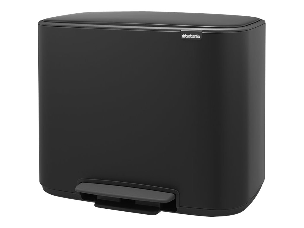 Brabantia Bo Pedal Bin - Mülleimer - Klappdeckel33 L - Fußpedal - Mülltrennung - mattschwarz