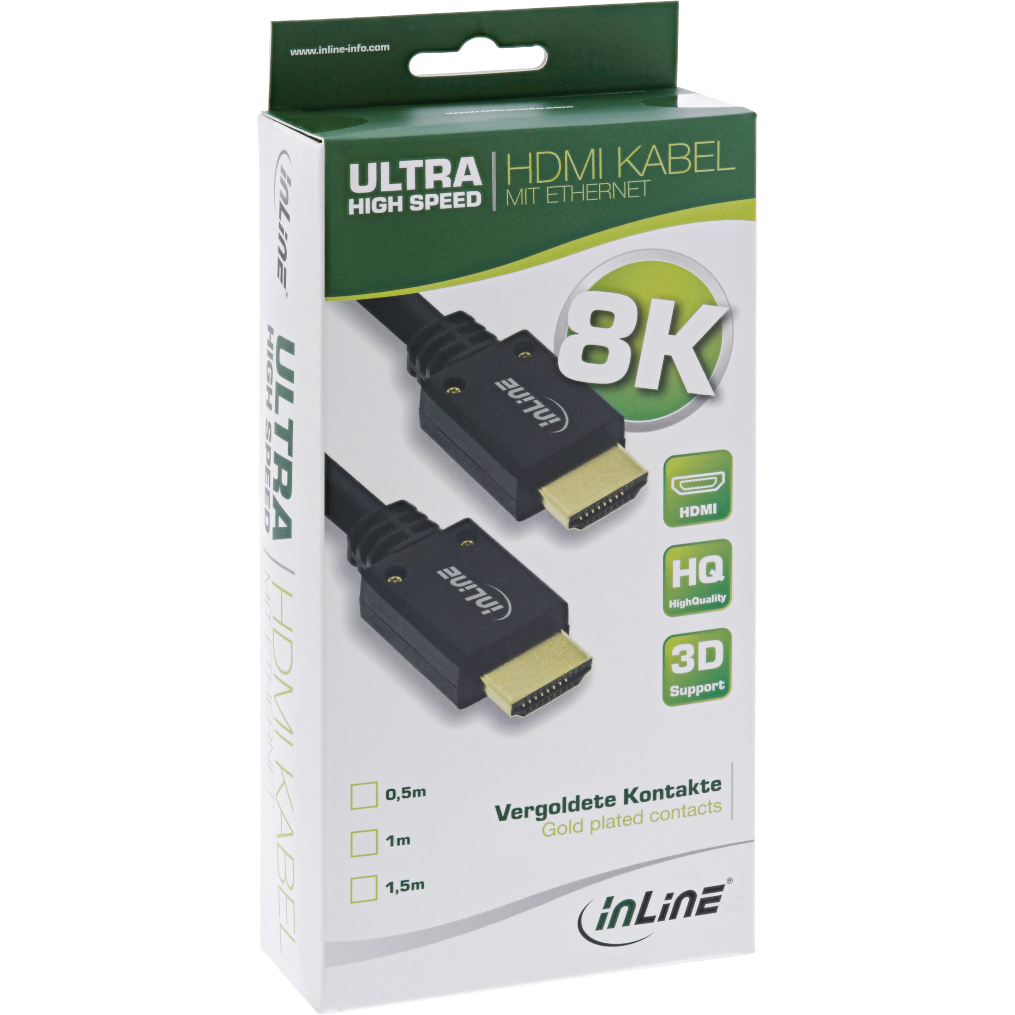 InLine HDMI Kabel - Ultra High Speed HDMI Kabel - 8K4K - Stecker / Stecker - 5mUnterstützung - 5K120Hz (5120 x 2880) Unterstützung - 4K240Hz (3840 x 2160) Unterstützung