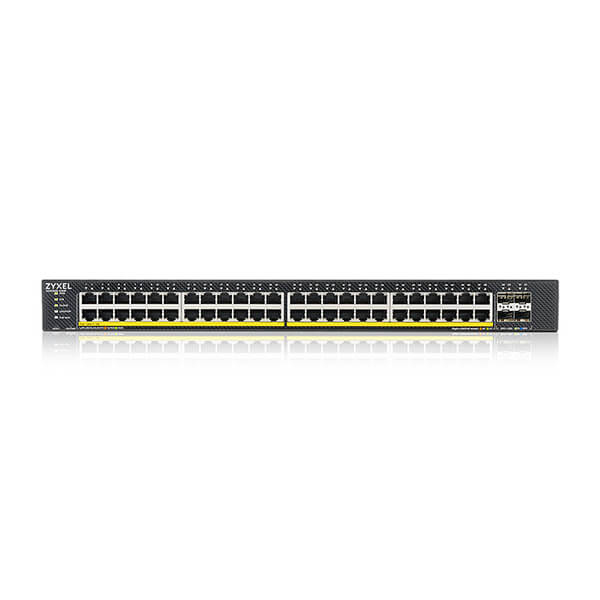 ZyXEL XGS1935 Series XGS1935-52HP - Switch - verwaltet - L3 Lite - Smart - 48 x 10/100/1000 (PoE)+ 4 x 10 Gigabit SFP+ (Uplink) - an Rack montierbar - PoE+ (375 W) - für Zyxel DAC10G-1M v2 - DAC10G-3M