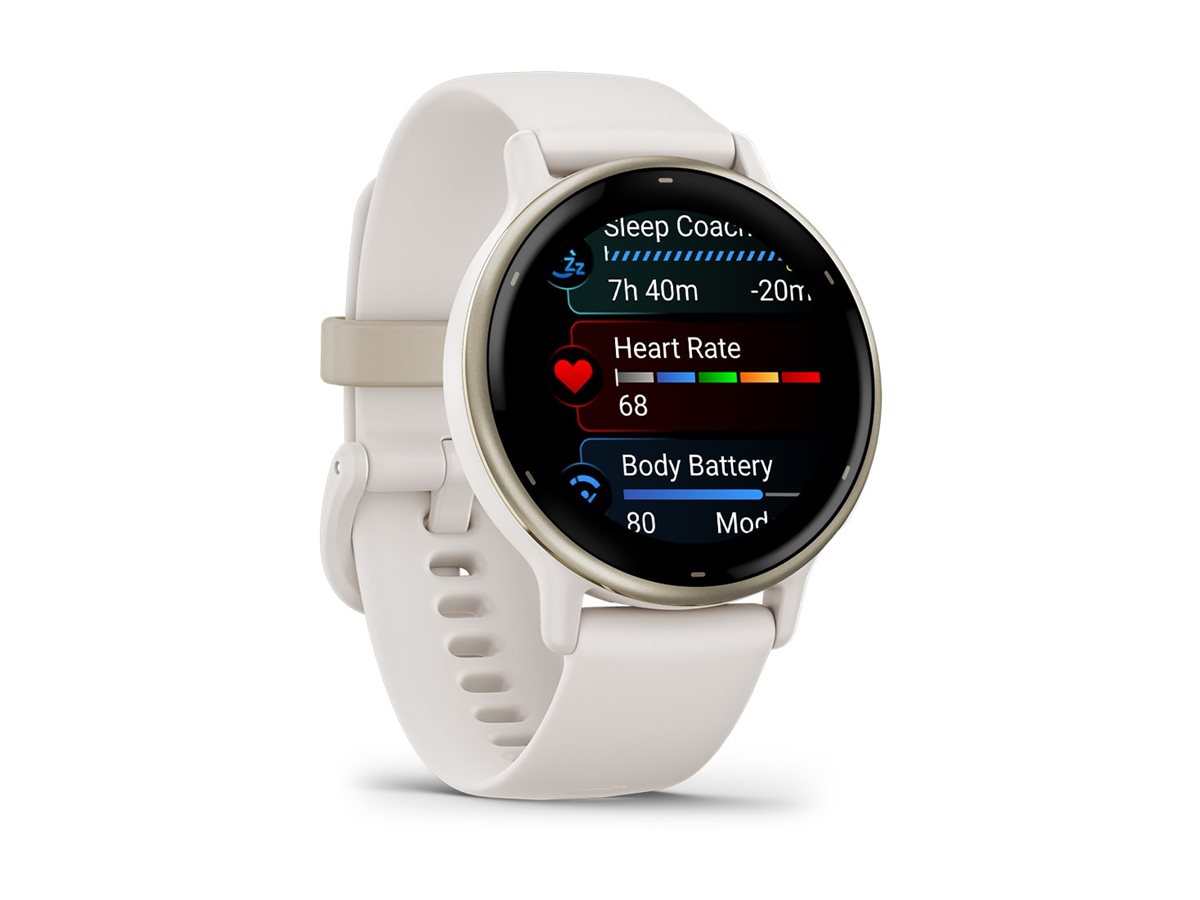 Garmin vívoactive 5 - Ivory - intelligente Uhr mit Band - Silikon - Handgelenkgröße: 125-190 mm - Anzeige 3.04 cm (1.2")4 GB - Bluetooth - ANT+ - Wi-Fi - 26 g