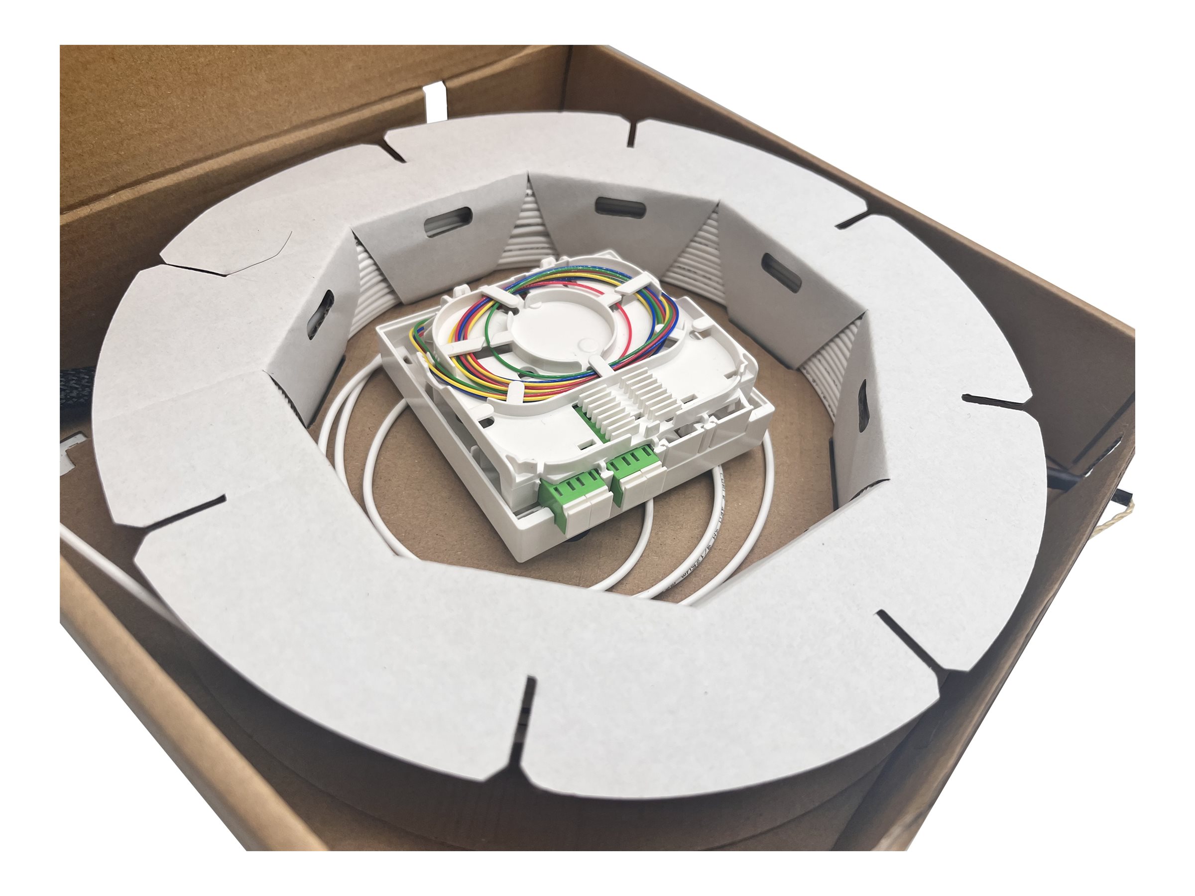 Helos Fiber-optic connection box set - vormontiertgeeignet für Wandmontage - 30 m - weiß - 8 Ports