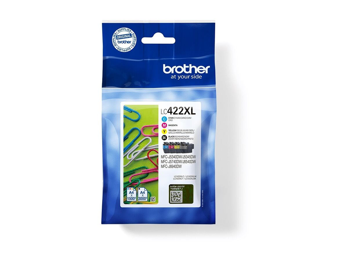 Brother LC422XL - 4er-Pack - Schwarz, Gelb, CyanMagenta - original - Tintenpatrone - für Brother MFC-J5340DW - MFC-J5345DW - MFC-J5740DW - MFC-J6540DW - MFC-J6940DW