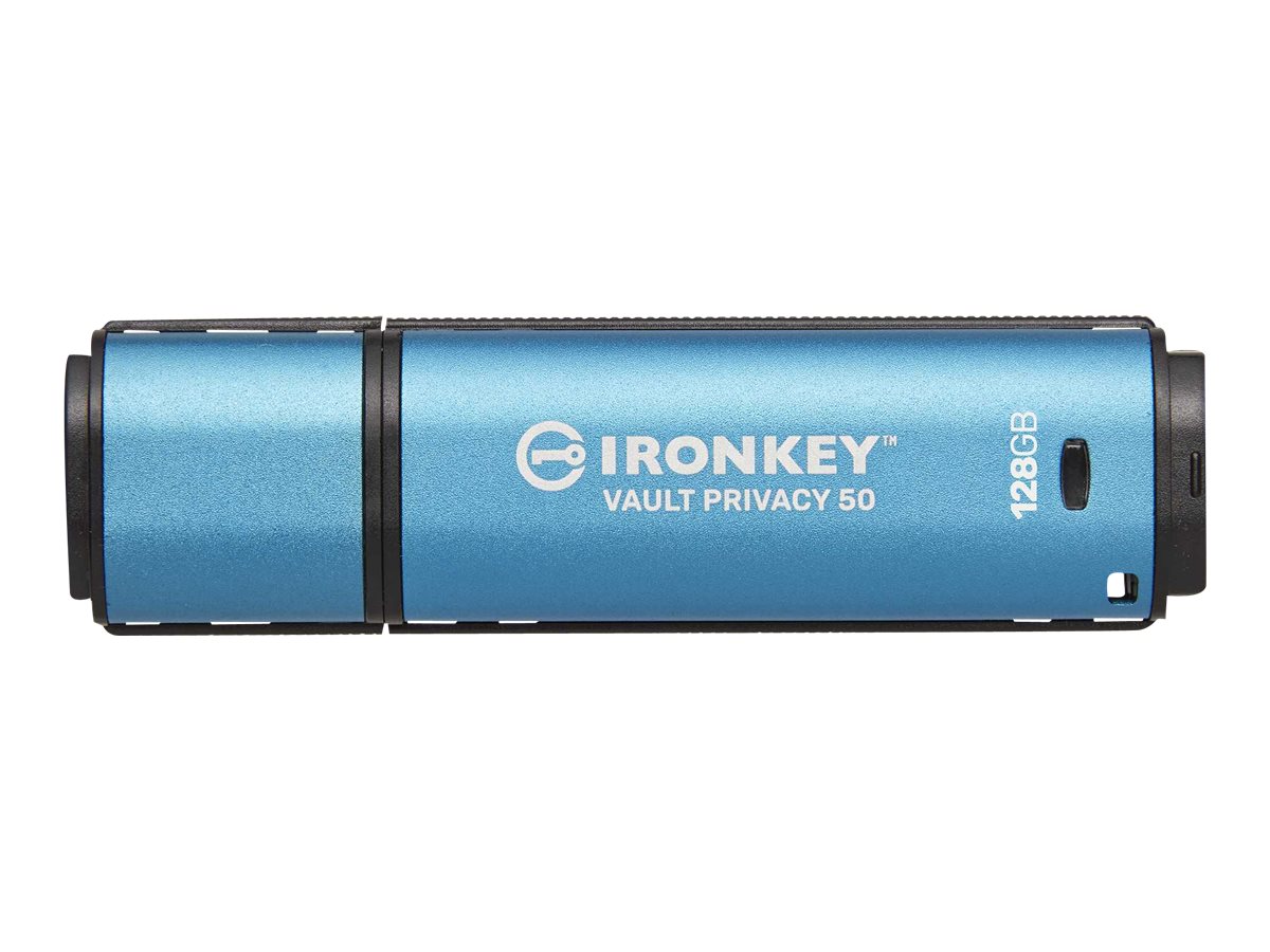 Kingston IronKey Vault Privacy 50 Series - USB-Flash-Laufwerkverschlüsselt - 128 GB - USB 3.2 Gen 1 - TAA-konform