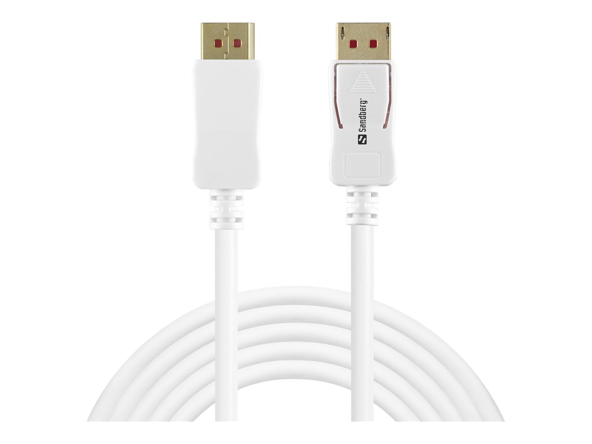 SANDBERG DisplayPort-Kabel - DisplayPort (M)zu DisplayPort (M) - DisplayPort 1.4 - 2 m - 8K Unterstützung - weiß