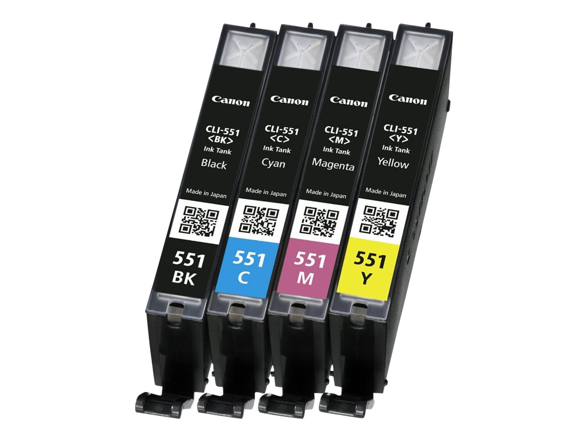 Canon CLI-551 C/M/Y/BK Multipack - 4er-Pack7 ml - Schwarz - Cyan - Magenta - Gelb - original - hängende Box - Tintenbehälter - für PIXMA iP7250 - iP8750 - iX6850 - MG5550 - MG5650 - MG6450 - MG6650 -