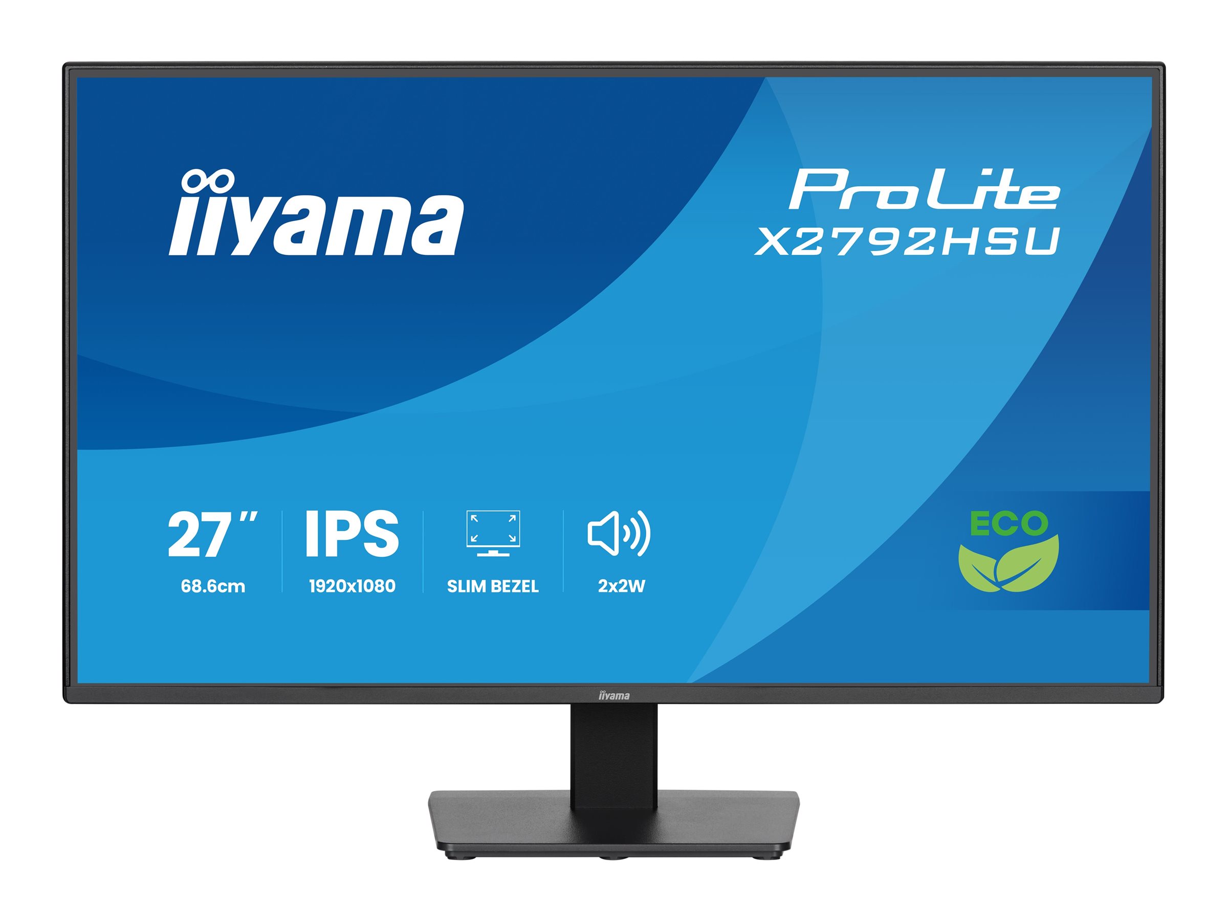 Iiyama ProLite X2792HSU-B1 - LED-Monitor - 68.6 cm (27")1920 x 1080 Full HD (1080p) @ 120 Hz - IPS - 300 cd/m² - 1500:1 - 3 ms - HDMI - DisplayPort - Lautsprecher - mattschwarz