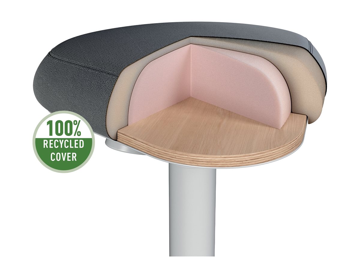 Esselte Leitz Ergo Active - Hocker - ergonomisch - triangularDrehgelenk - 100 % recycelter Stoff - Grau