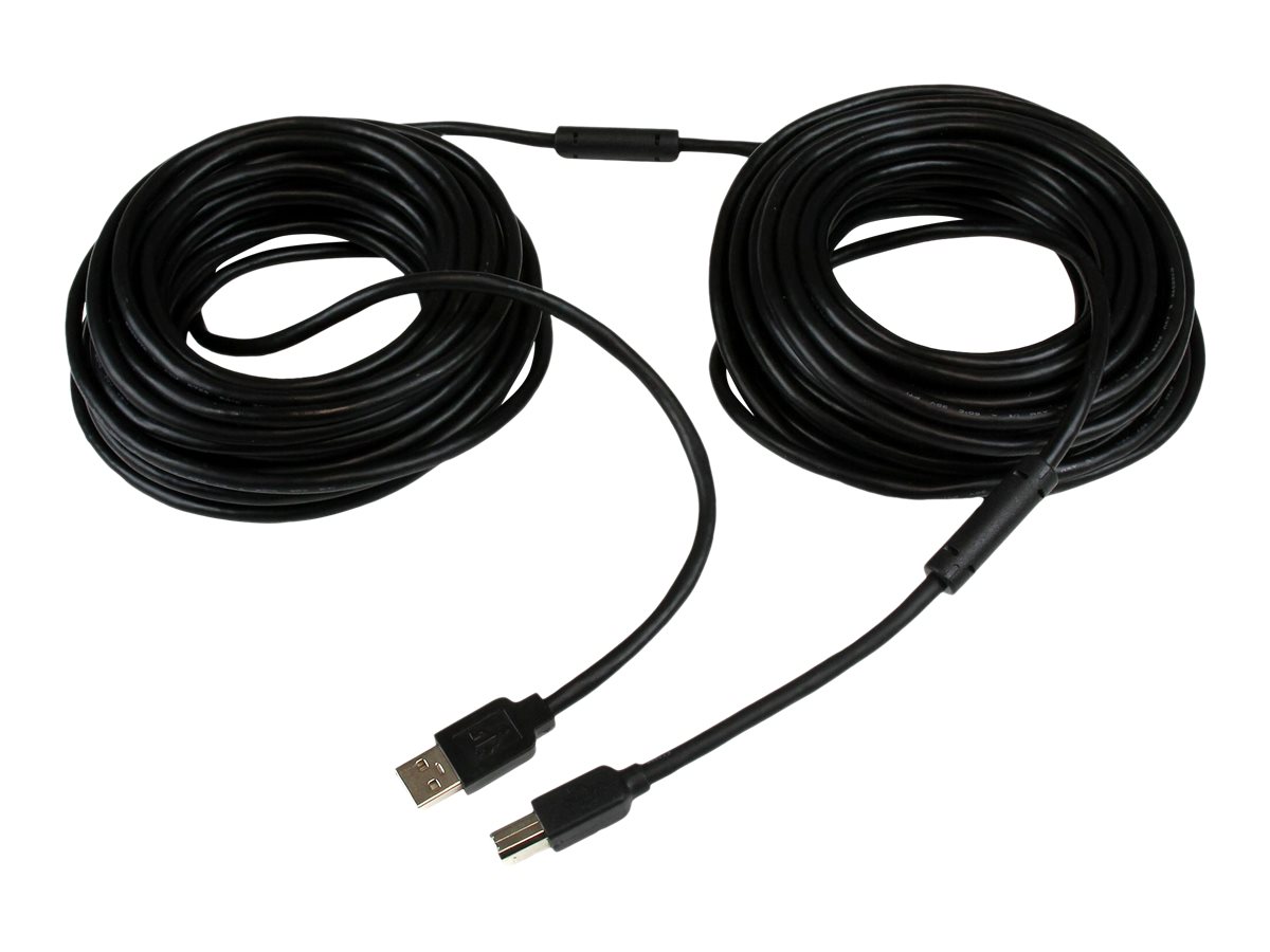 StarTech.com 20m aktives USB 2.0 A auf B Kabel - Stecker/Stecker - USB Druckerkabel 1x USB A / 1x USB B - Schwarz - USB-Kabel - USB Typ B (M)zu USB (M) - USB 2.0 - 20 m - Schwarz - für P/N: ICUSB232D