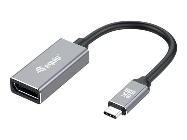 Equip Videoadapter - USB-C (M) zu DisplayPort (W)DisplayPort 1.4 - 15 cm - Unterstützung für 8K30Hz (7680 x 4320) - Grau