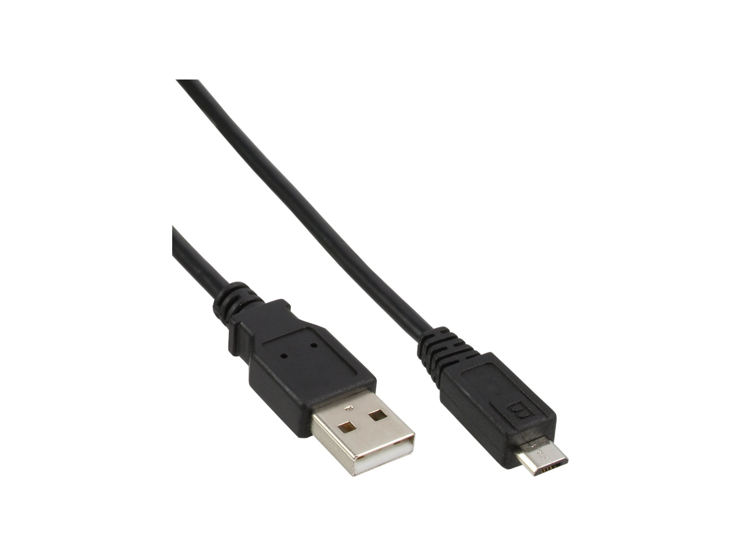 InLine Micro-USB 2.0 Kabel - USB-A Stecker an Micro-B Stecker - schwarz - 0,5m USB 2.0 - 50 cm - Schwarz