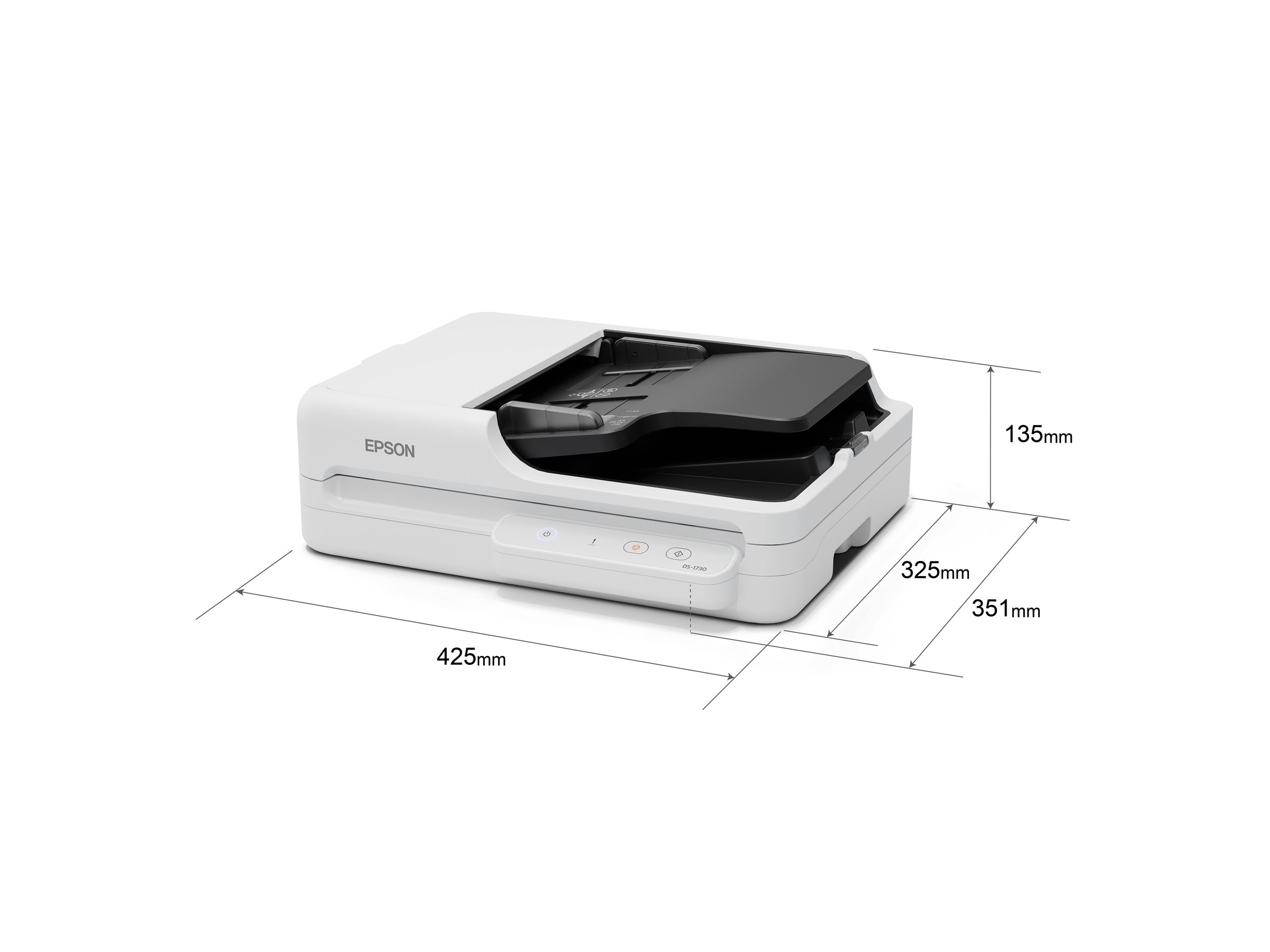 Epson WorkForce DS-1730 - Dokumentenscanner - Duplex - 215.9 x 3048 mm - 1200 dpi x 1200 dpi - bis zu 30 Seiten/Min. (einfarbig)/ bis zu 30 Seiten/Min. (Farbe) - automatischer Dokumenteneinzug (60 Blä