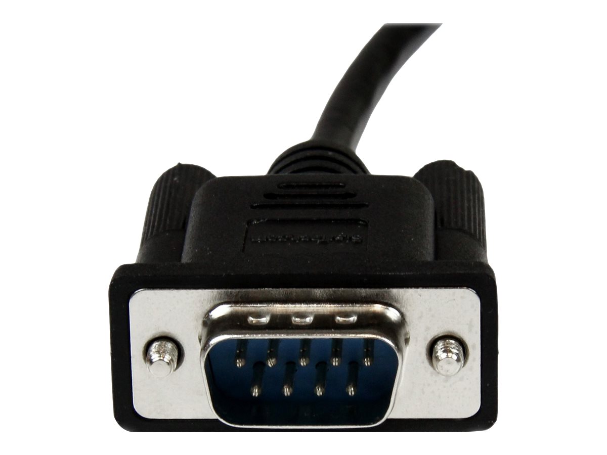 StarTech.com 2m Seriell DB9 RS-232 Nullmodemkabel - Schwarz - Stecker/Buchse - 9 Pin Null Modem Kabel - Nullmodemkabel - DB-9 (W)zu DB-9 (M) - 2 m - Schwarz - für P/N: 1P3FPC-USB-SERIAL - ICUSB2321F -