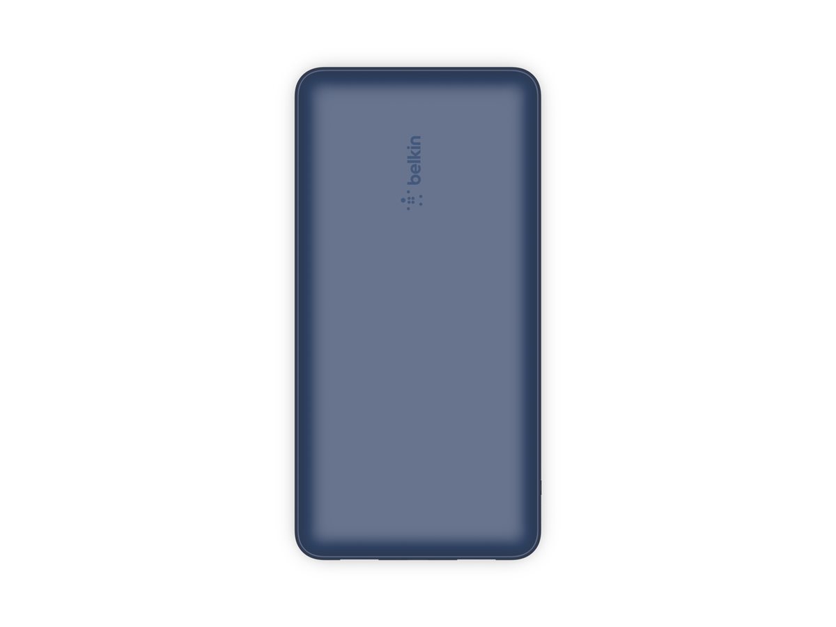 Belkin BoostCharge - Powerbank - 20000 mAh - 15 Watt - 3 Ausgabeanschlussstellen (USB, USB-C)auf Kabel: USB-C - Blau