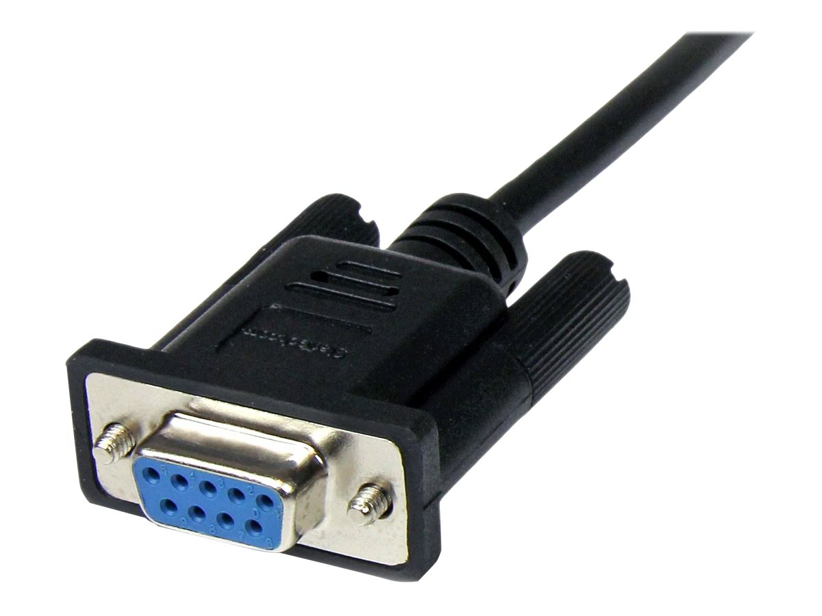 StarTech.com 2m Seriell DB9 RS-232 Nullmodemkabel - Schwarz - Stecker/Buchse - 9 Pin Null Modem Kabel - Nullmodemkabel - DB-9 (W)zu DB-9 (M) - 2 m - Schwarz - für P/N: 1P3FPC-USB-SERIAL - ICUSB2321F -