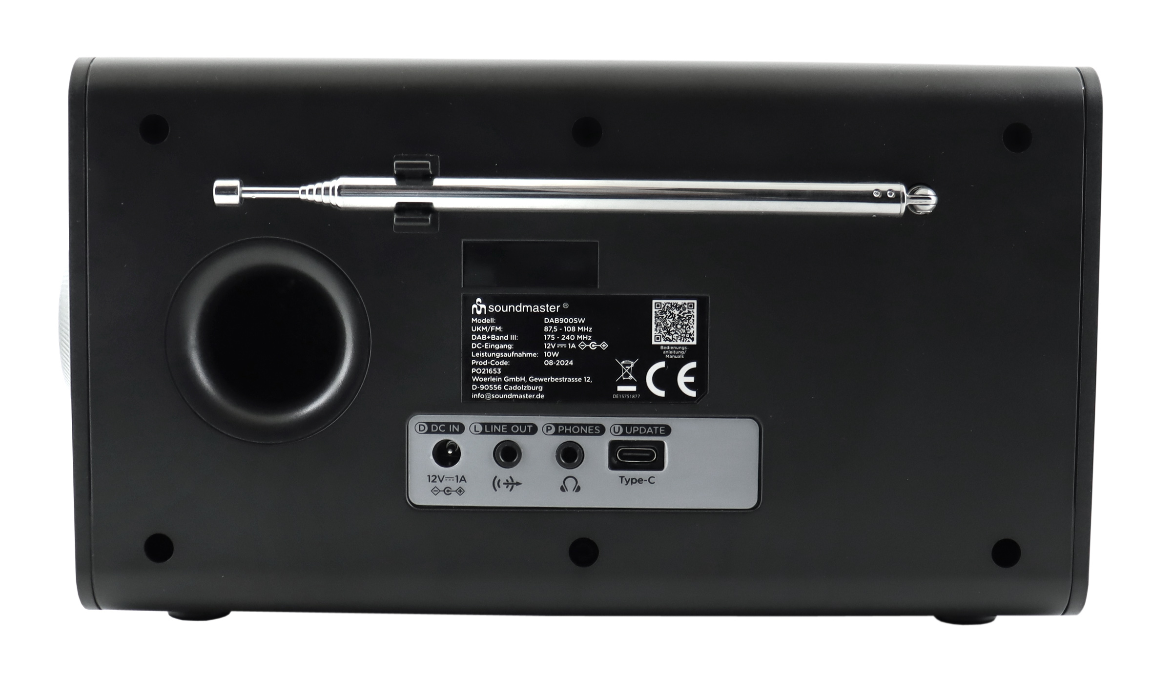 Soundmaster DAB900SW, Tragbar, Analog & Digital, DAB+, FM, 5 W, LCD, 10,9 cm (4.3")DAB+/FM-RDS-Radio - 4.3"-Display - USB-C - BT - 3.5 mm - 1 x 5 W RMS - DC 12 V/1 A - 25 x 14.2 x 13.5 cm - Schwarz
