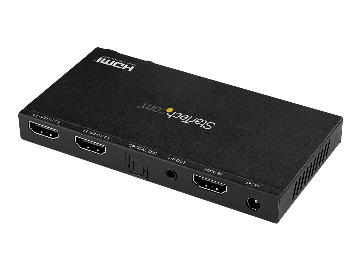 StarTech.com 2 Port HDMI Splitter - 4K 60Hz miteingebautem Scaler - Video-/Audio-Splitter - 2 x HDMI - Desktop
