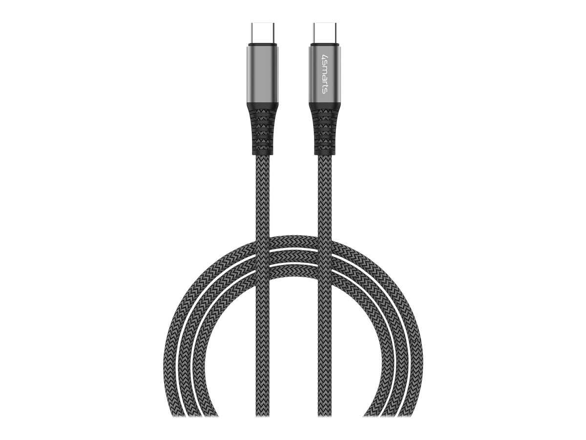 4smarts PremiumCord - USB-Kabel - 24 pin USB-C (M)zu 24 pin USB-C (M) - USB 2.0 - 20 V - 5 A - 1.5 m - USB-Stromversorgung (100 W) - Schwarz