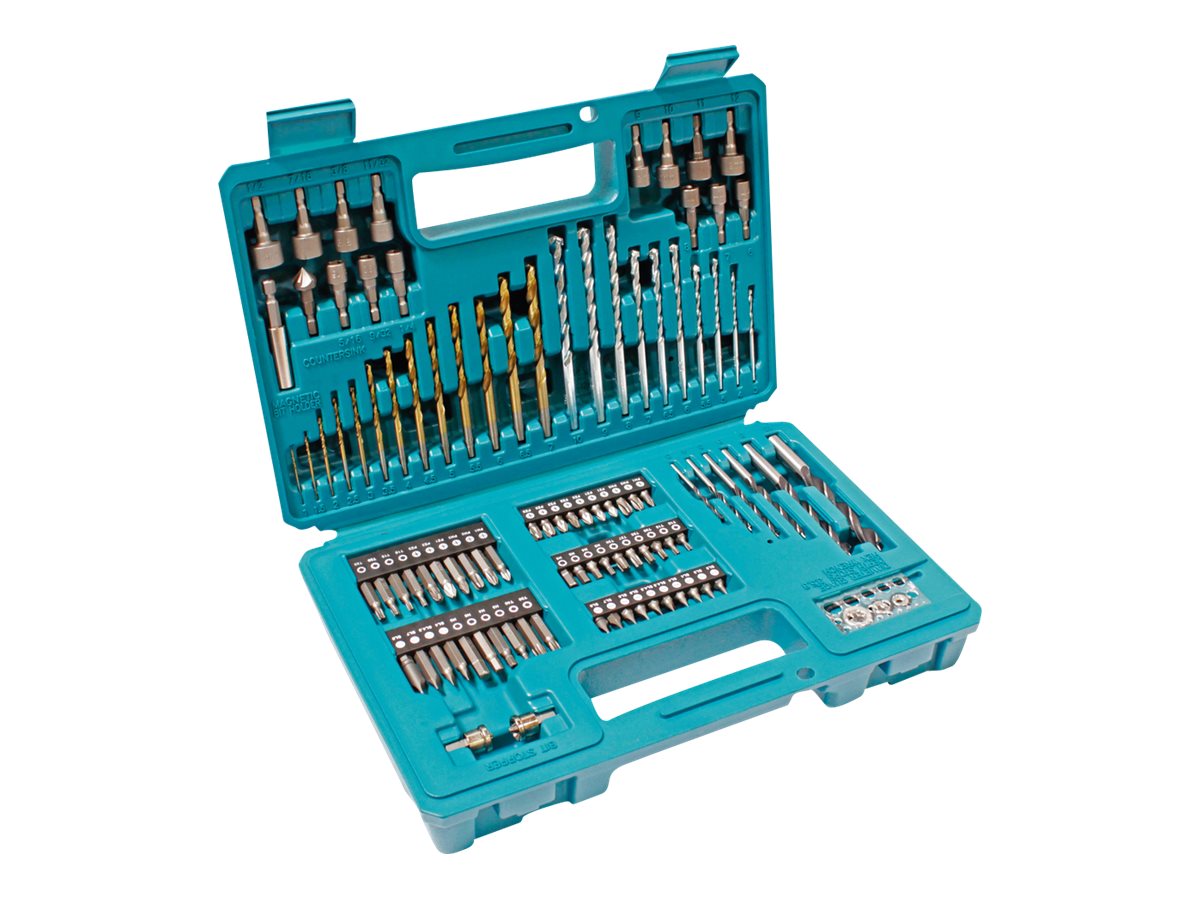 Makita Schraubendreher- und Bohrer-Bitsatzfür Metall - Stein - Holz - Trockenbauwand - 102 Stücke - Länge: 25 mm - 50 mm