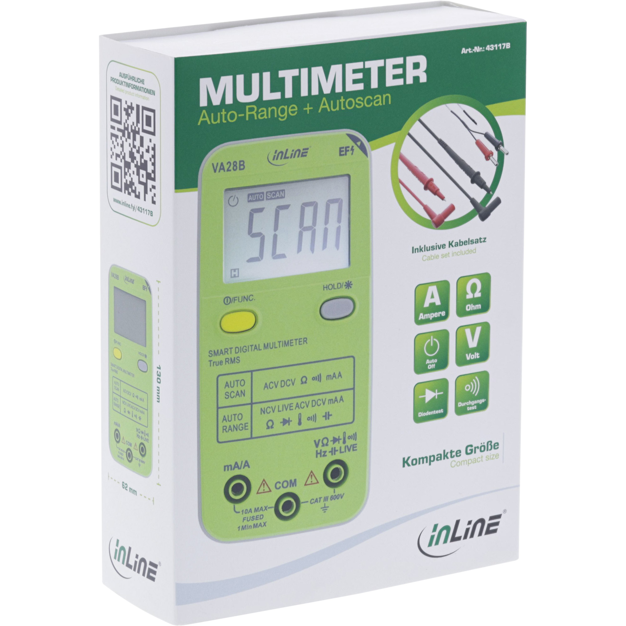 InLine Multimeter mit Auto-Range und Autoscan - Pocketformatr