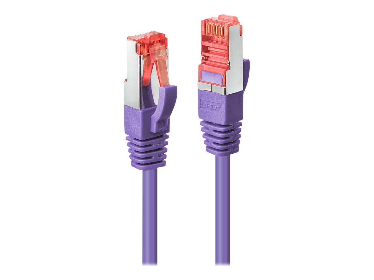 Lindy Patch-Kabel - RJ-45 (M) zu RJ-45 (M)10 m - SFTP - PiMF - CAT 6e - geformt - ohne Haken - violett