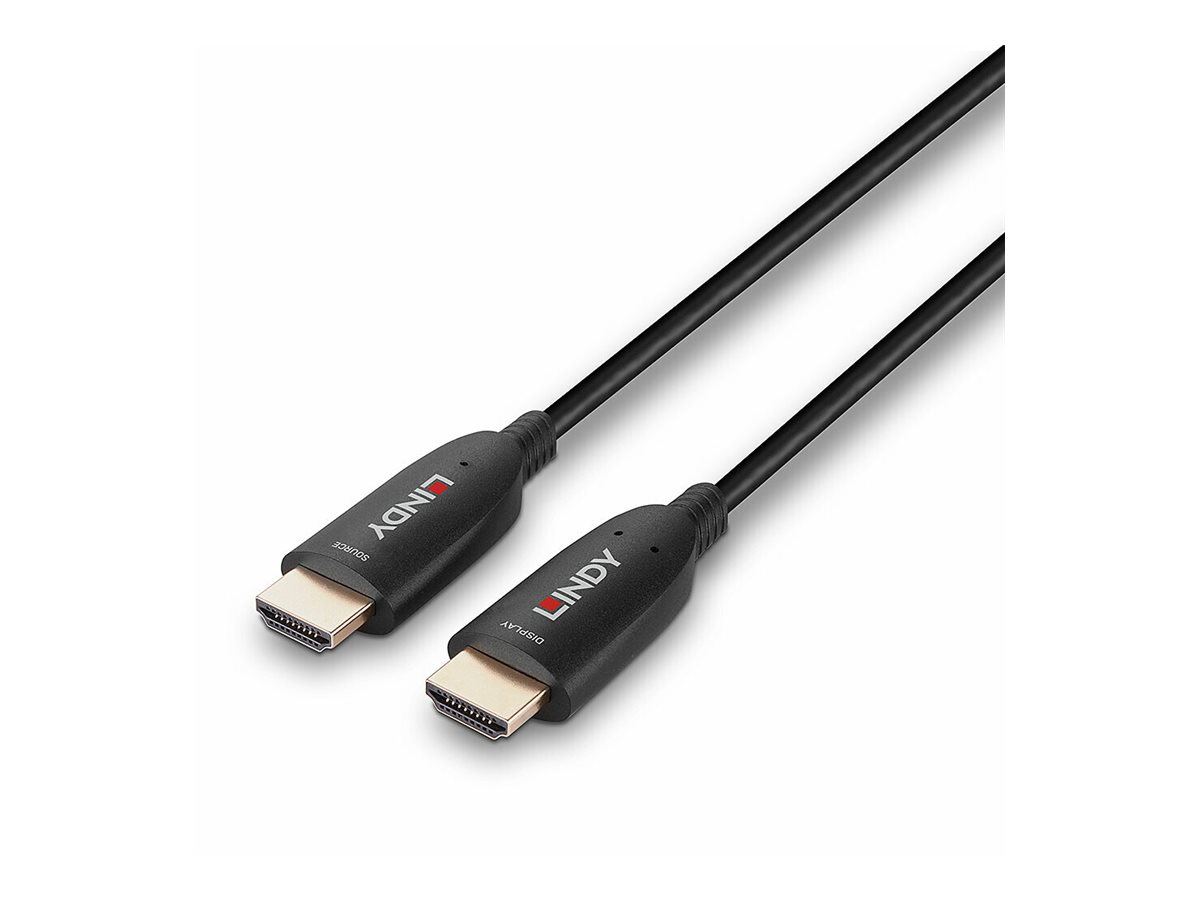 Lindy HDMI-Kabel - HDMI männlich zu HDMI männlich - 30 m - Glasfaser - Schwarz - unterstützt 8K 60 Hz (7680 x 4320)unterstützt 4K 120 Hz (3840 x 2160) - Hybrid