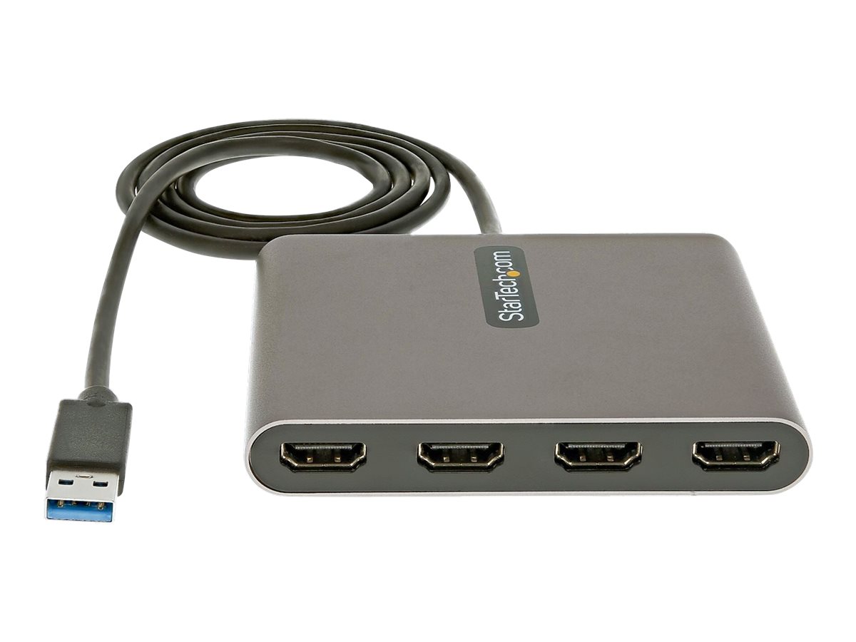 StarTech.com USB 3.0 auf 4x HDMI Adapter - Externe Video- und Grafikkarte - USB Typ-A auf Quad HDMI Display Adapter Dongle - 1080p 60Hz - Multi Monitor USB A auf HDMI Konverter - Windows (USB32HD4)Ada