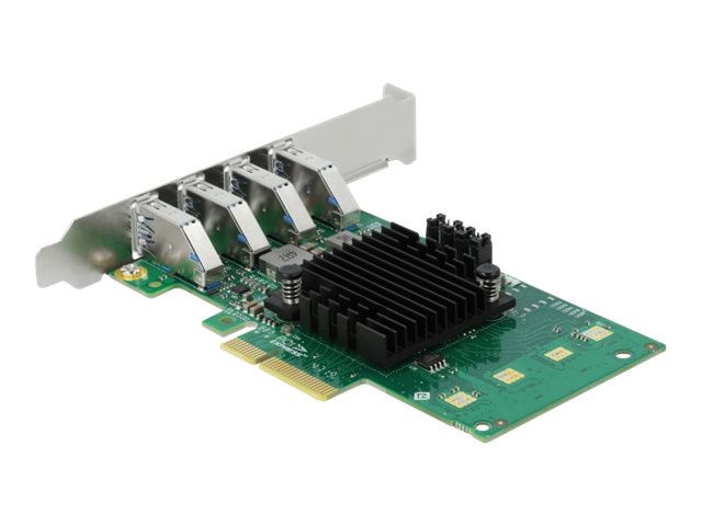 Delock PCI Express x4 Card to 4 x external USB3.0 Quad Channel - USB-Adapter - PCIe 2.0 x4 Low-Profile - USB 3.0 x 4