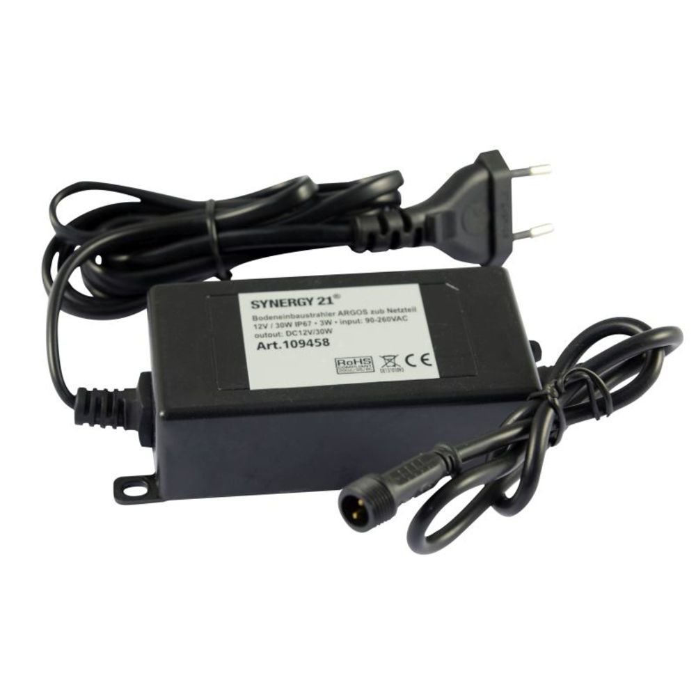 Synergy 21 S21-LED-L00045, Streifenlicht, Drinnen, 90-260 V, 30 W, +12V, Schwarz21 LED Bodeneinbaustrahler ARGOS zub Netzteil 12V / 30W IP67