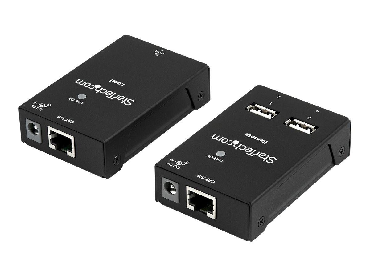 StarTech.com 4-Port USB 2.0 Extender - 165ft (50m)USB Over Cat5/Cat6 Extender - Compact USB 2.0 Over Ethernet Extender (USB2004EXTV) - USB-Erweiterung - USB 2.0 - über CAT 5/6 - 4 Anschlüsse - bis zu