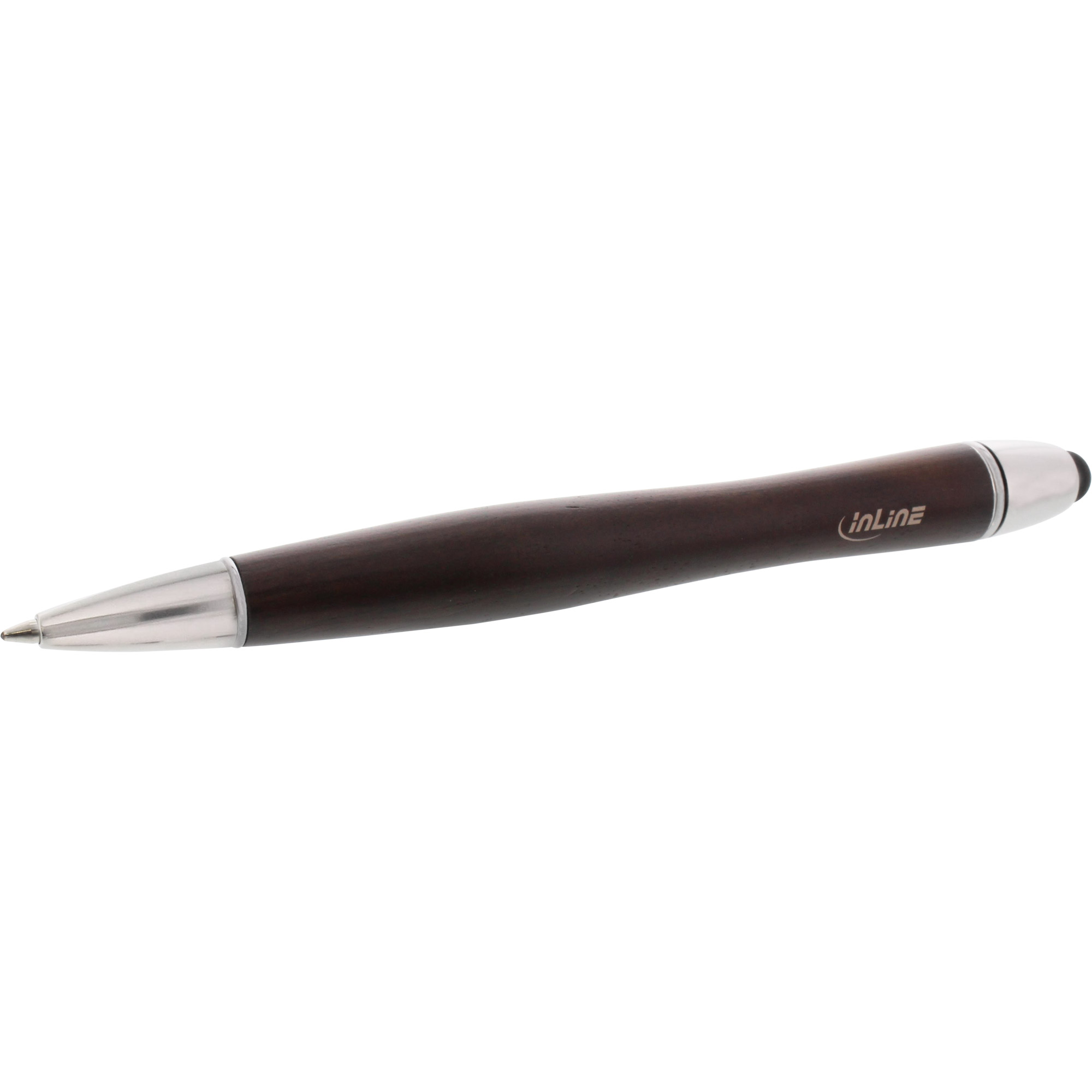 InLine woodpen - Stylus-Stift für Touchscreens + Kugelschreiber - Walnuss/Metallverstellbar