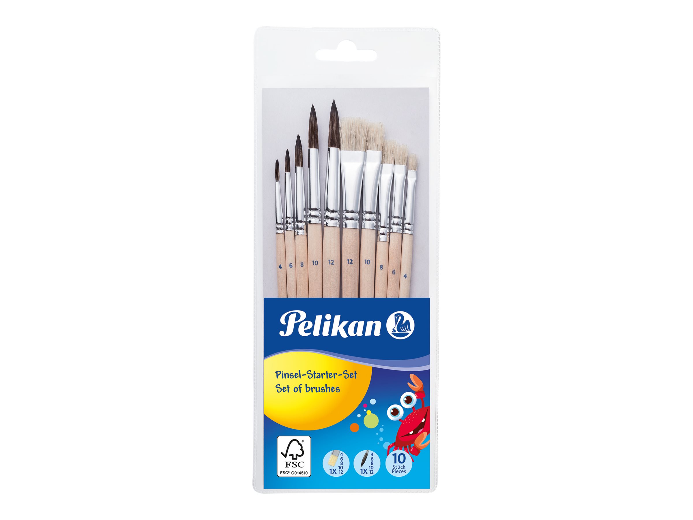 Pelikan Starter - Pinselset - 10-teilig - flach
