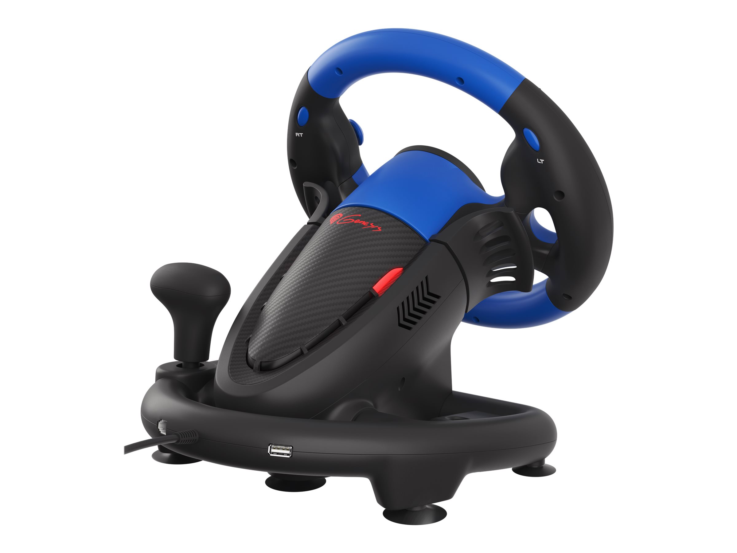 natec Genesis Seaborg 350 - Lenkrad- und Pedale-Setkabelgebunden - Schwarz - Blau - für PC - Microsoft Xbox 360 - Sony PlayStation 3 - Microsoft Xbox One - Sony PlayStation 4 - Nintendo Switch